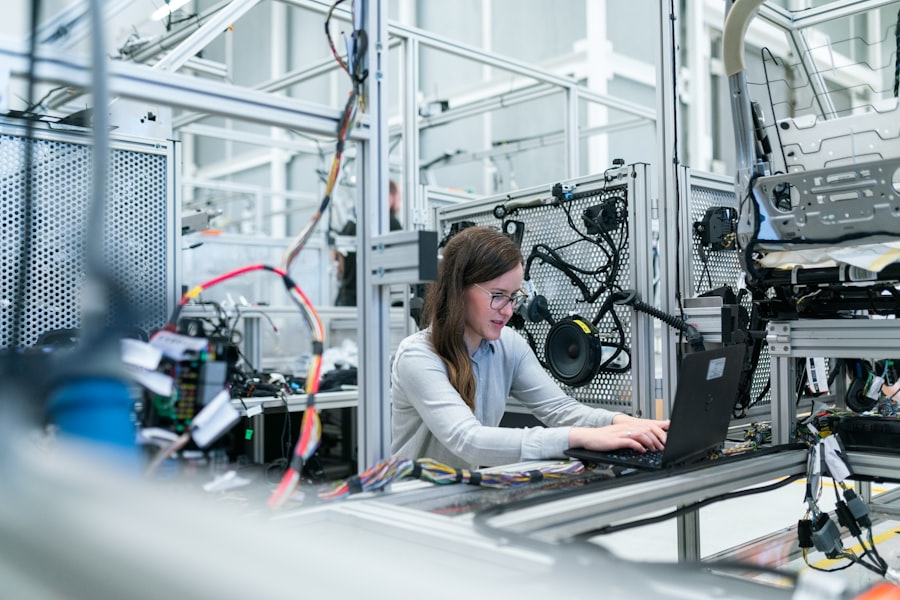 Engineer at an instrumented integration and test rig